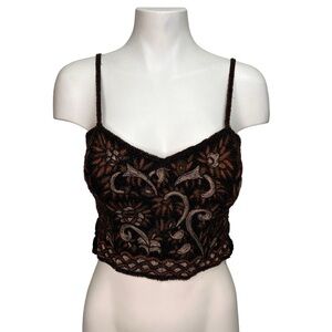 Tristan & Iseut Beaded Bohemian Crop Top Size Medium
